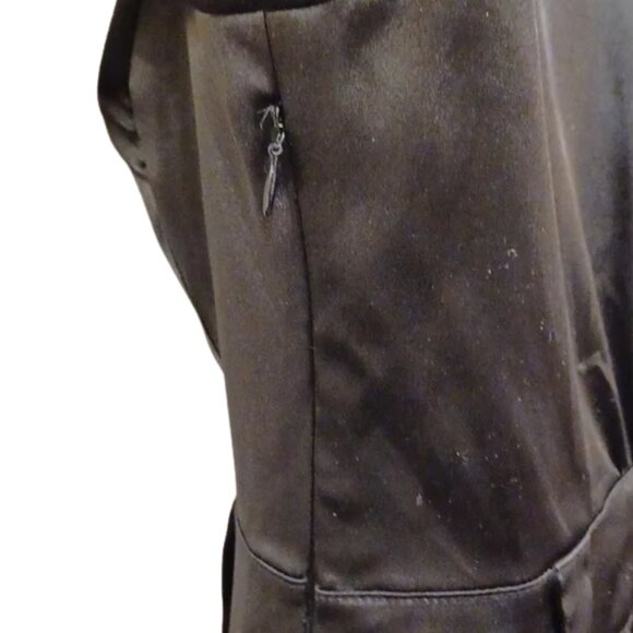 Guess Vintage Black Satin Empire Waist Mini Dress Puffed Sleeves Keyhole Neck 5 - Picture 8 of 13